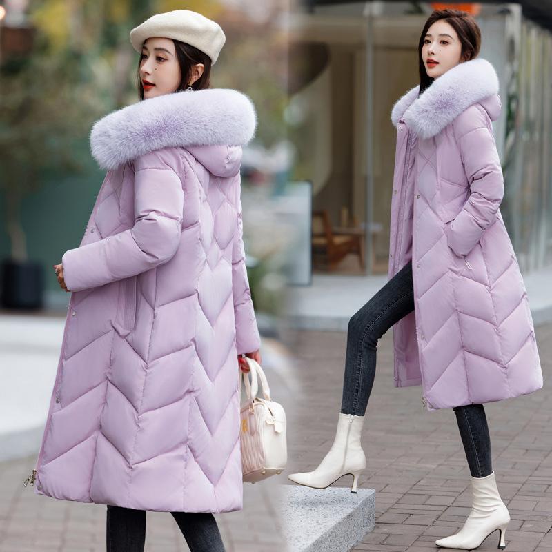 2025 Women's Down Cotton Coat Long Cotton-padded Coat Large Size Thick Winter New Cotton-padded Coat