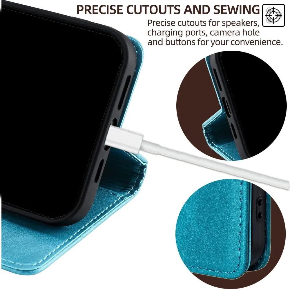For POCO C75 4G Leather Flip Phone Case Luxury Shockproof Wallet Cover for Xiaomi Poco C75 Poco M6 Plus Magnetic Book Case Funda