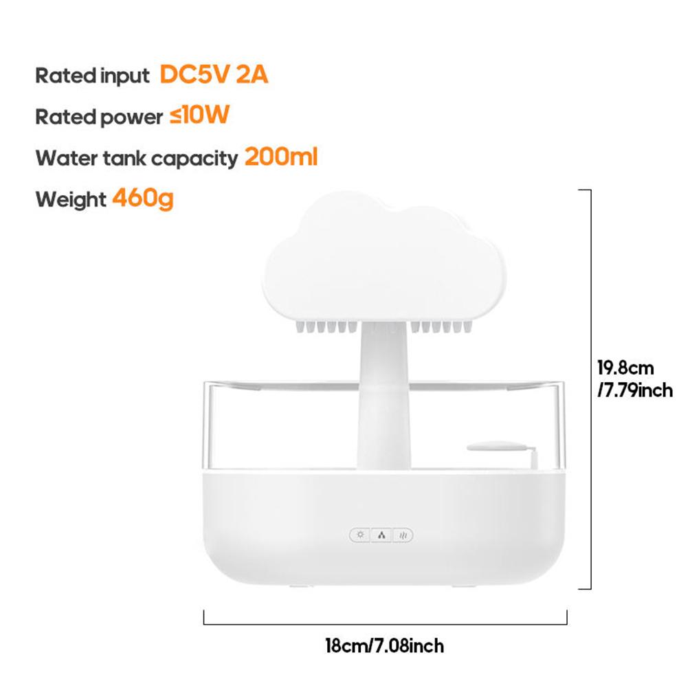Rain Cloud Humidifier Rain Lamp Aromatherapy Essential Oil Diffuser With 7 Colors Lighting For Home Office