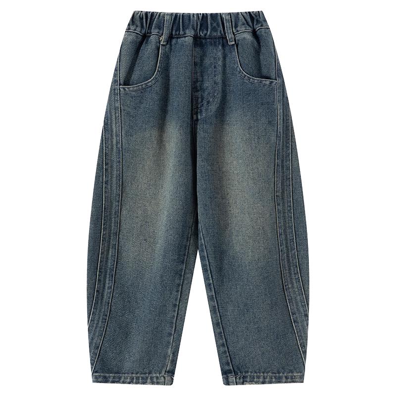 Little Elephant Hamm Boys  Autumn Loose Straight-Leg Denim Pants 160cm