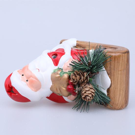 Santa Sleigh Figurine Light Up Ceramic Santa Claus Statue LED