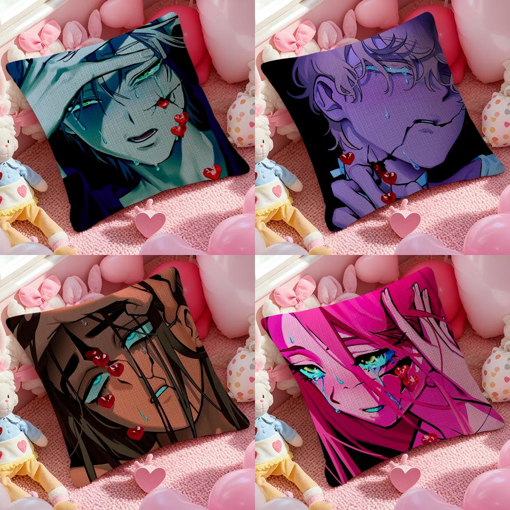 Family Love Anime AAlien Stage Pillow Case Pattern Printed Pillowcase for Living Room Sofa Cushion Cover Bedroom Decor