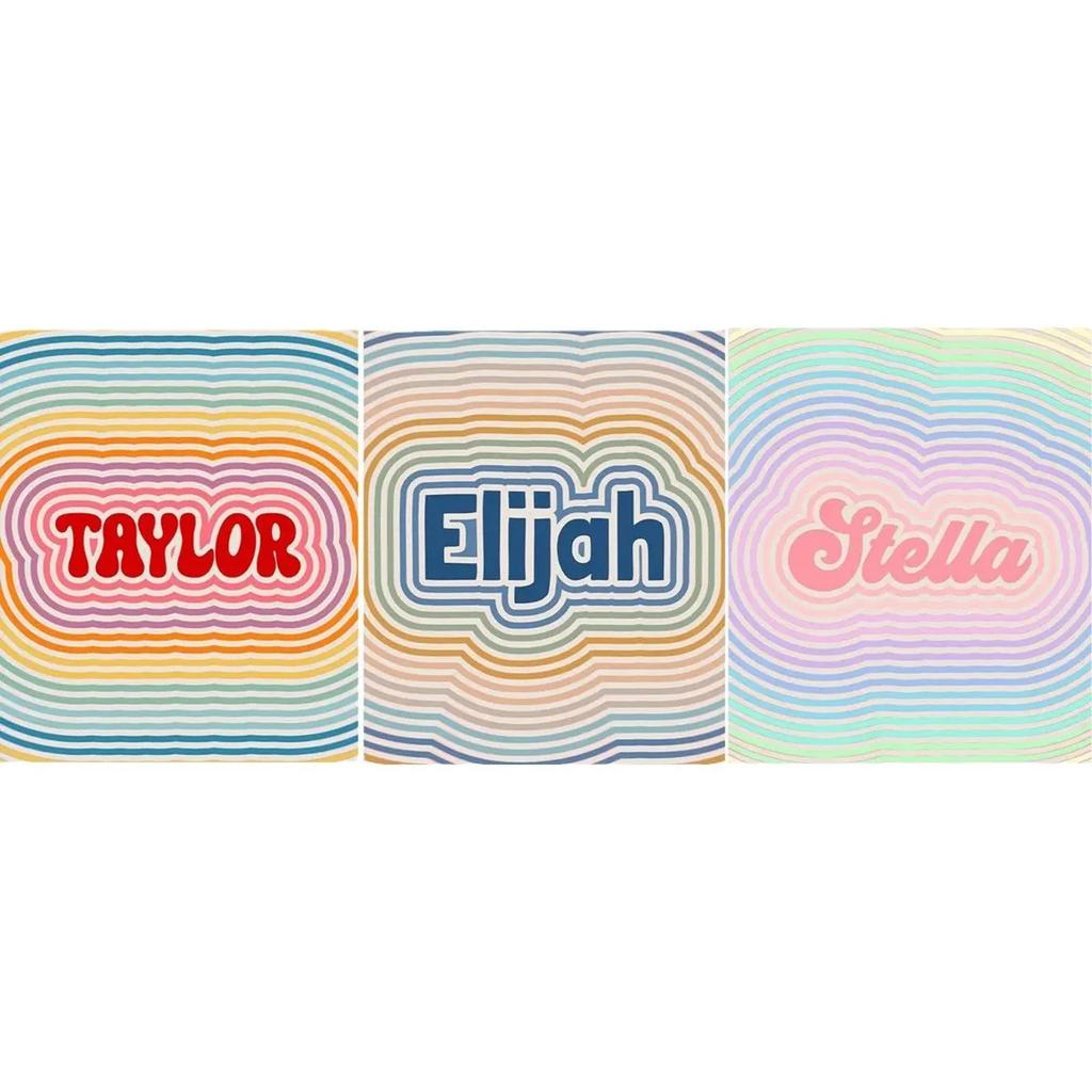 Rainbow Personalized Blanket Name Blanket Customized Blanket With Name Flannel Blankets And Throws Color Soft Flannel Blanket