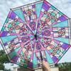 Church Glass Umbrella Transparent Bubble Umbrella Clear Automatic Sunny Umbrella Wind Proof Wedding Decoration Umbrella