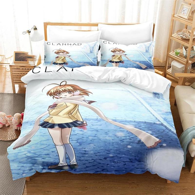 Anime Clannad Nagisa Furukawa Duvet Cover Bedding Comforter Sets Soft Quilt Cover and Pillowcases Single/Double/Queen/King