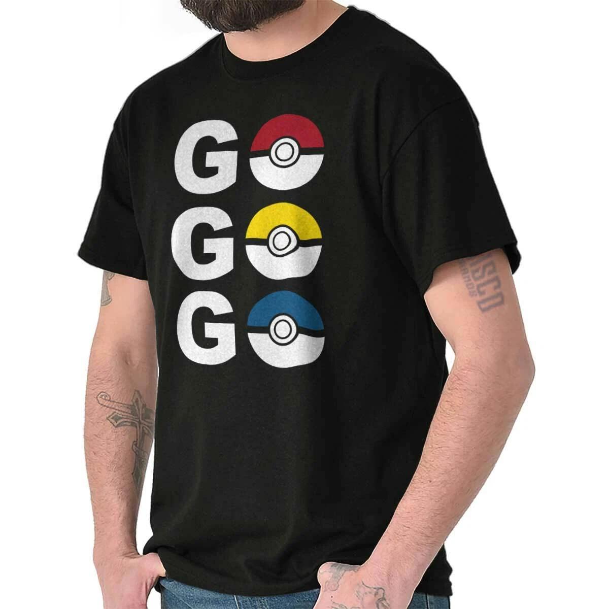 Cool Anime Video Game Trainer GO GO GO Ball Womens or Mens Crewneck T Shirt Tee XL