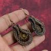 Ammonite Fossil Earring Copper Wire Wrapped Earring Unique Earrings Copper Jewelry Handmade Gemstone Earring Gifts For Her Wire Wrap Jewelry