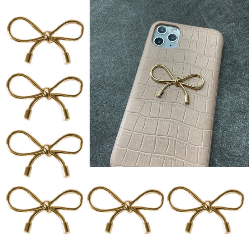 Elegant Gold/Silver Bowknot Adornment Stylish Craft Accessory Metal Butterfly Knots for DIY Crafts and Phone Decoration