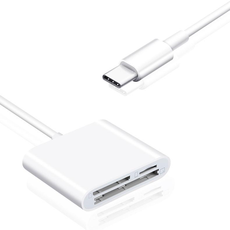5-in-1 Type-C Card Reader: SD, USB, Apple, Android, OTG Compatible
