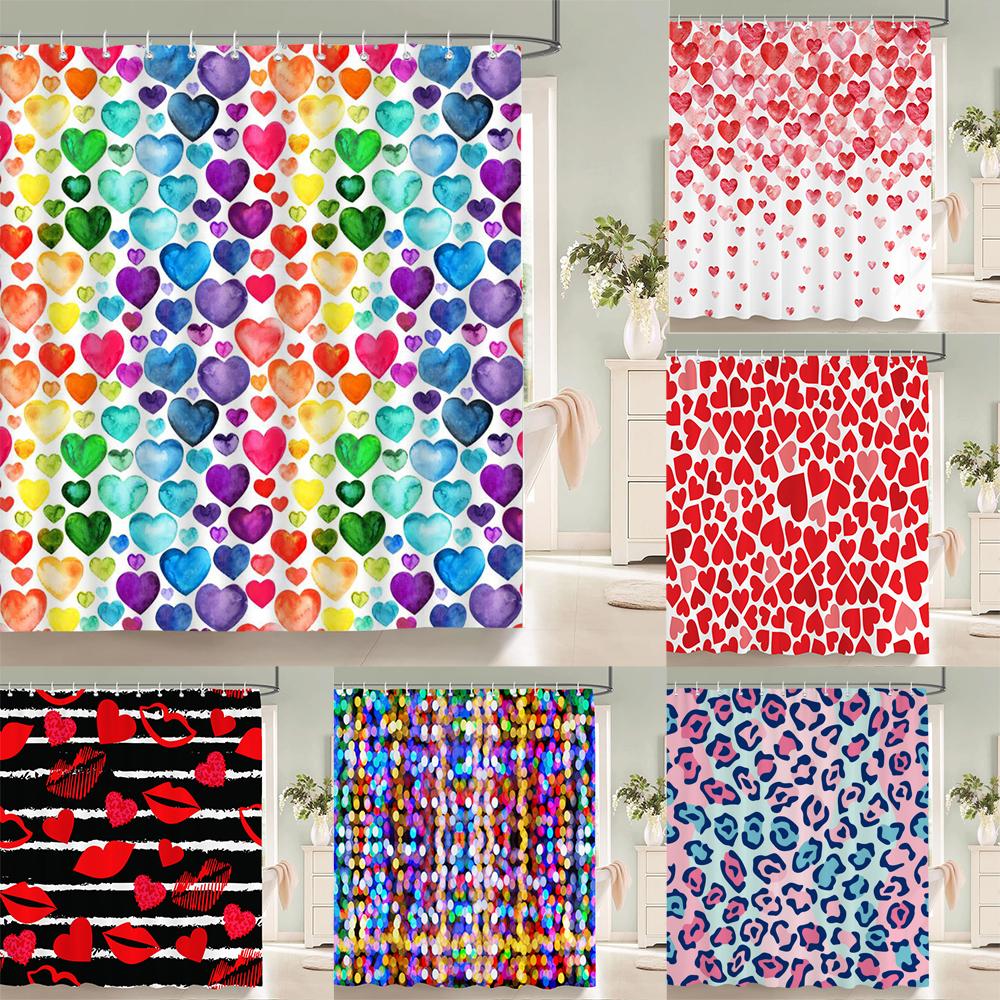Colorful Geometry Shower Curtain 3d Bathroom Curtain With Hooks Decorative Partition Screen 180*240 Polyester Washable Cloth