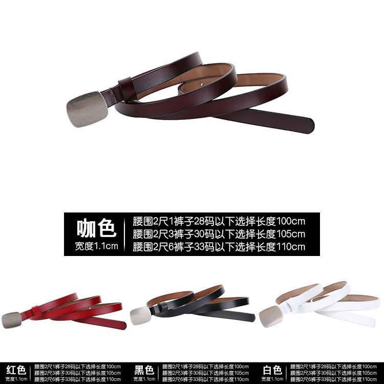 Classic Leather Belt For Women With Alloy Buckle And Slim Design For Casual Dresses