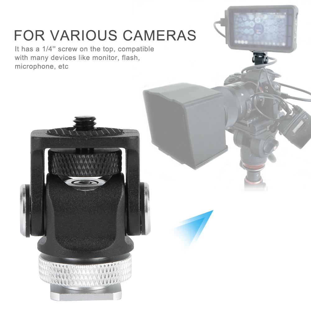 Mini Hot Shoe Mount Monitor Microphone Flash Holder 14 Inch Screw Camera Bracket