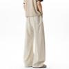 Amerikanische Retro-Hanf-Imitation Old Money Style Krummsäbelhose Sommer dünn Herren Falten-Spleiß-Freizeithose