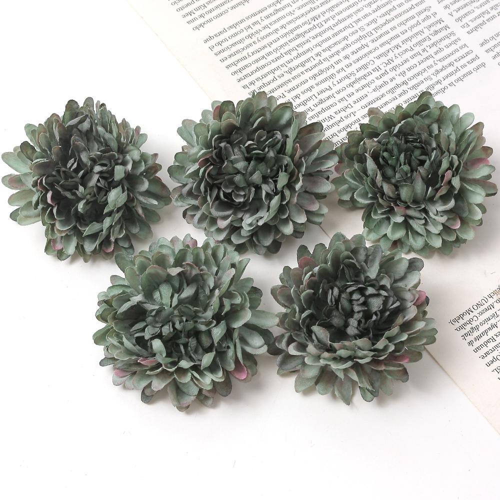 5Pcs Silk Artificial Flowers 7cm Dahlias 10 Colors Garland Accessories Home Decor Wedding Decoration Wall Hanging Garden DIY