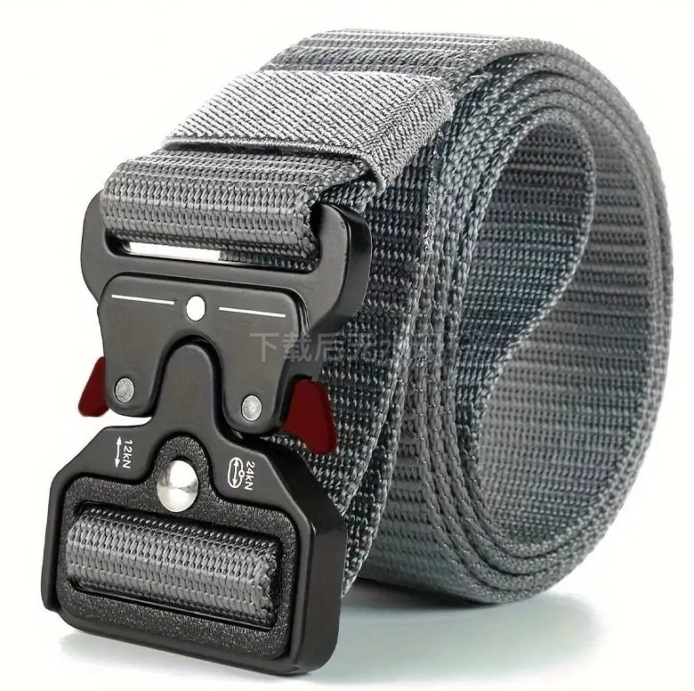 1 Piece Men'S Tactical Sports Belt, Quick Release Symmetrical Buckle, Polyester Fiber, Suitable For Outdoor Training Militar