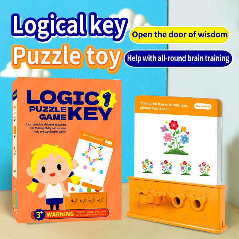 Gioco di Puzzle Logico a Chiave per Bambini con Materiale Cartaceo Educativo e Difficoltà Progressiva