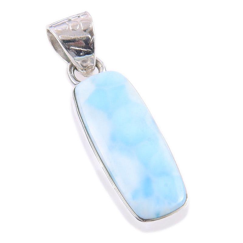 Natural Republic Larimar Gemstone 925 Solid Sterling Silver Pendant 1.25'' L9O40