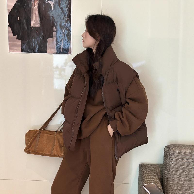 Fashion Versatile Cotton Clothing Vest Women's Winter New Stacked Vest Stand-up Collar Vest Jacket Top Women