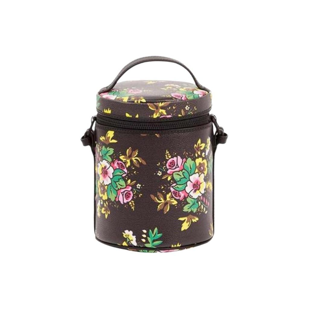 Kenzo Floral Print Surround Zip Bucket Bag Women Handbags Black FC62SA704B0499