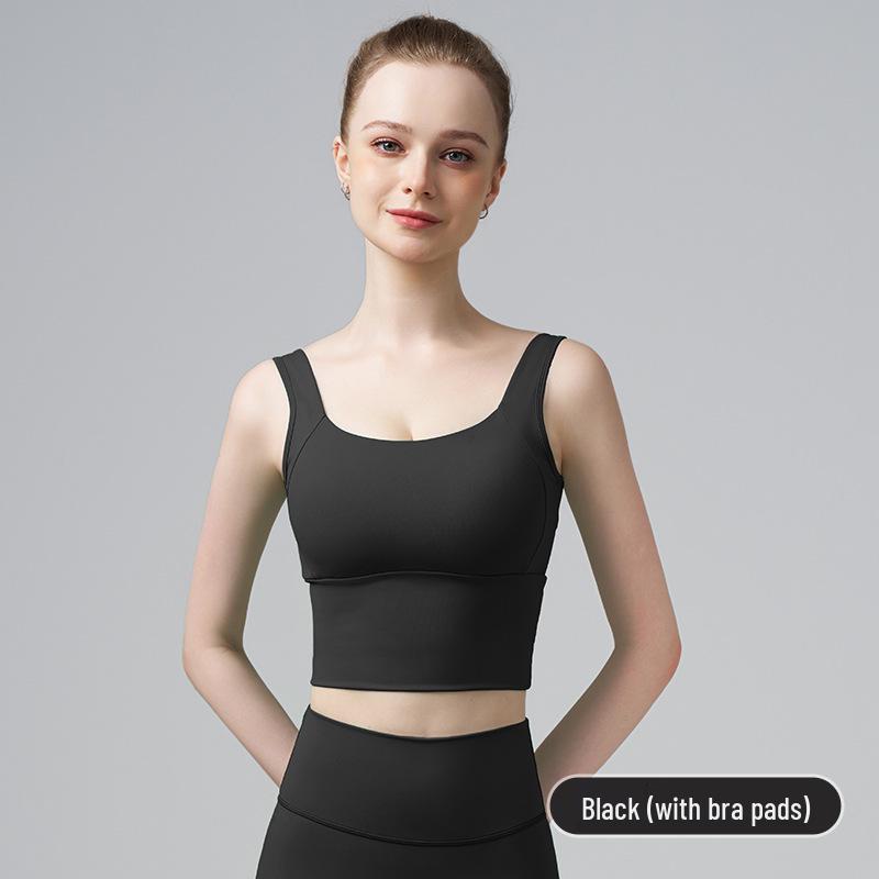 

Осенний спортивный жилет с подкладкой на груди: Ударопрочный, быстросохнущий топ для йоги с красивым дизайном спины Large