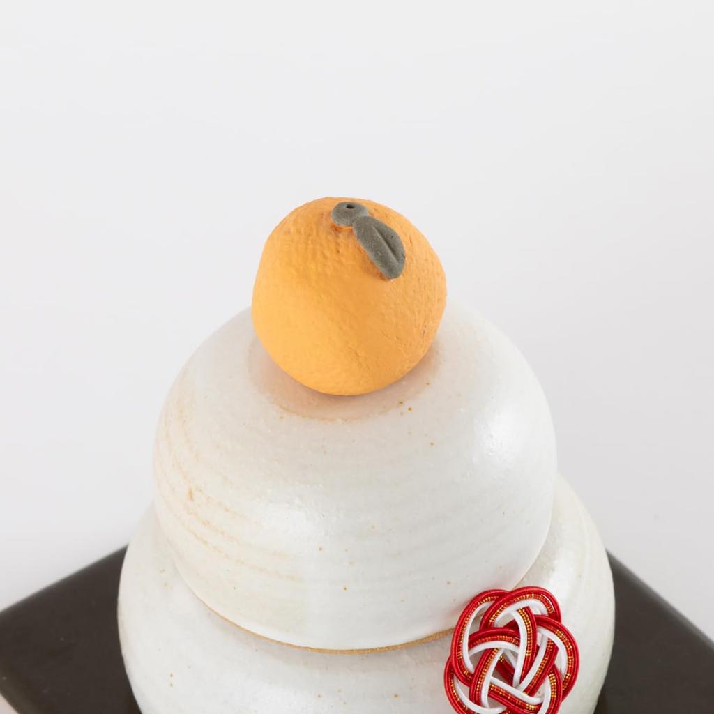 Shujishi Made In Japan New Year Decoration New Year Ornament Entrance Kagami Mochi Mashiko Ware Mashiko Ware Kagami Mochi MSK-KGM-02