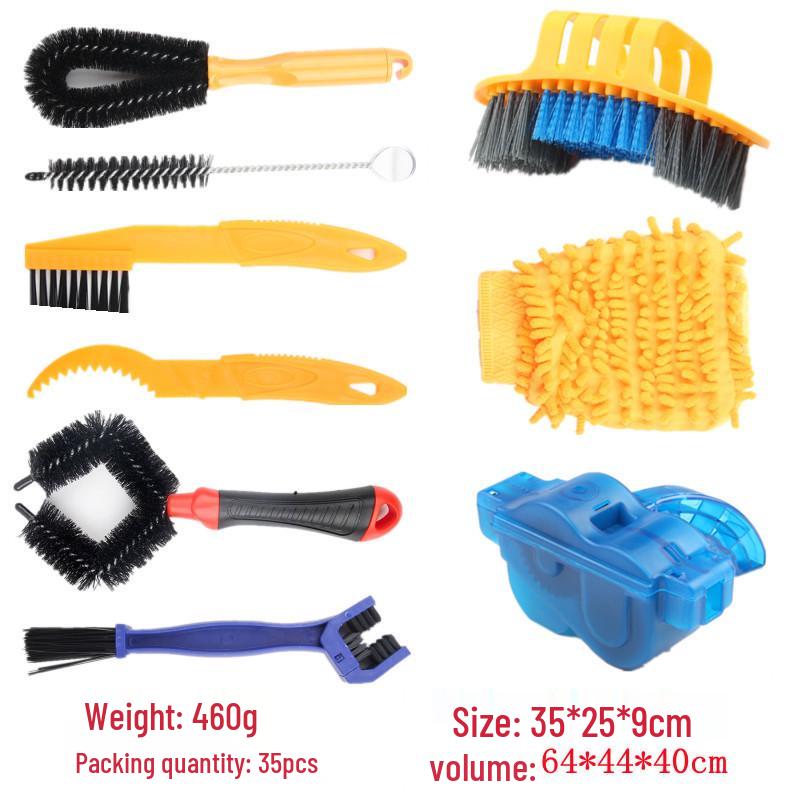 Portable Mountain Bike Chain Cleaner & Maintenance Brush Kit