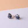 Natural Gemstone Earrings for Women - 18K Gold Plated Raw Amethyst and Rose Quartz Healing Crystal Stud Earrings