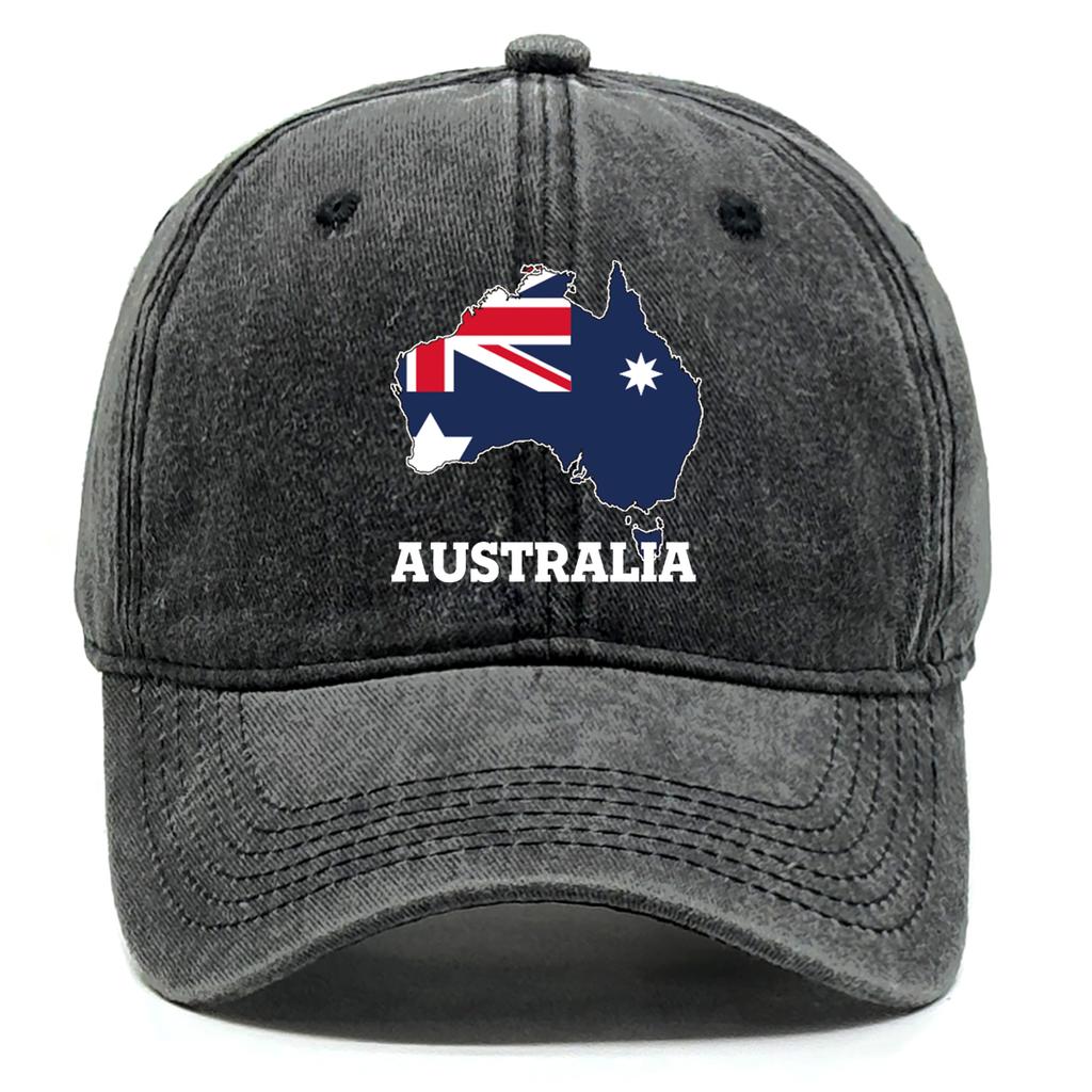 Flag of Australia Print Snapback Baseball Hat Australia Map Man Caps Breathable Lightweight Adjustable Caps For Mountaineering