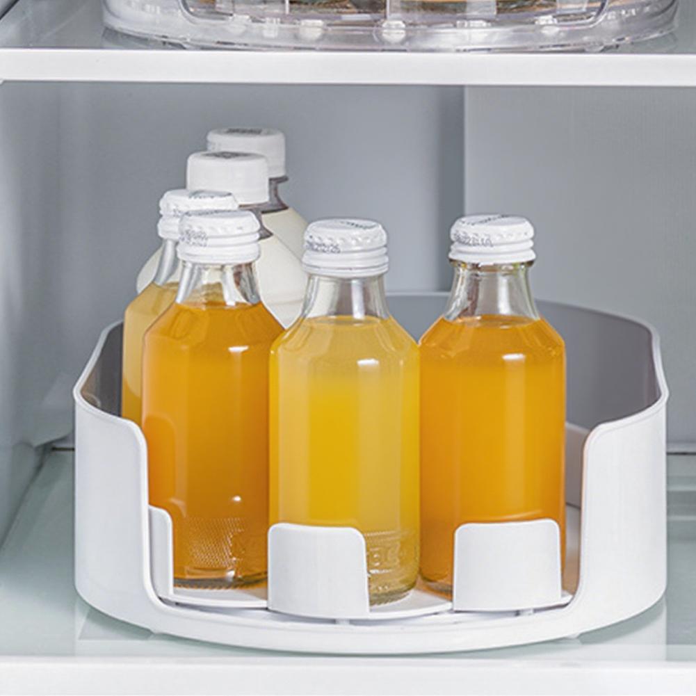 Kitchen Drinks Seasoning Storage Shelf Rotatable Fridge Storage Box Turntable Organizer for Home Cabinet Counter Bedroom Dining