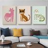 Fashion Glamour Leopard Wall Decor Leopard Cat Cheetah Sunglasses Cat Poster Canvas Painting Modern Home Decor Kids Room Decor