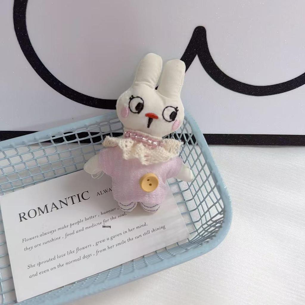 Little Rabbit Pearl Fabric Keychain Lanyard & Hair Clip Accessory
