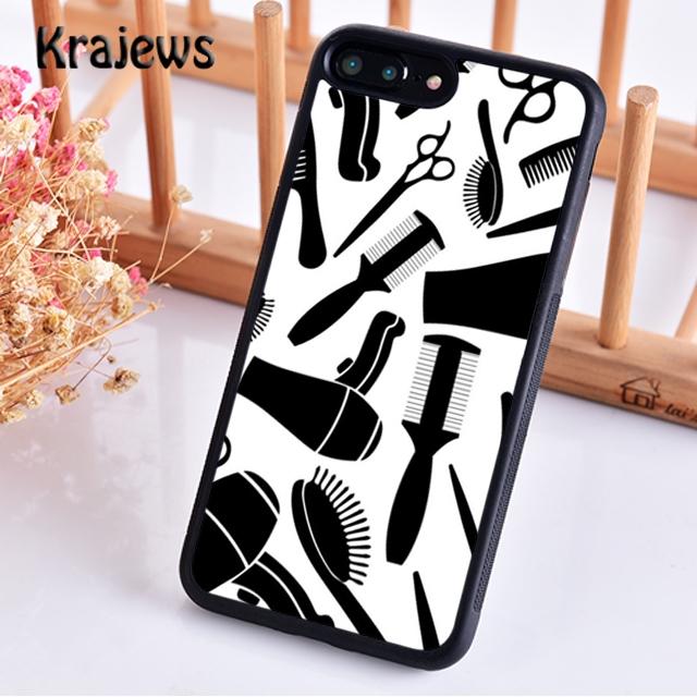 

Krajews Scissors and Combs Barber Shop Hair Stylist Phone Case For iPhone 17 Air 16 15 14 plus 11 12 13 pro max Fundas iPhone 13