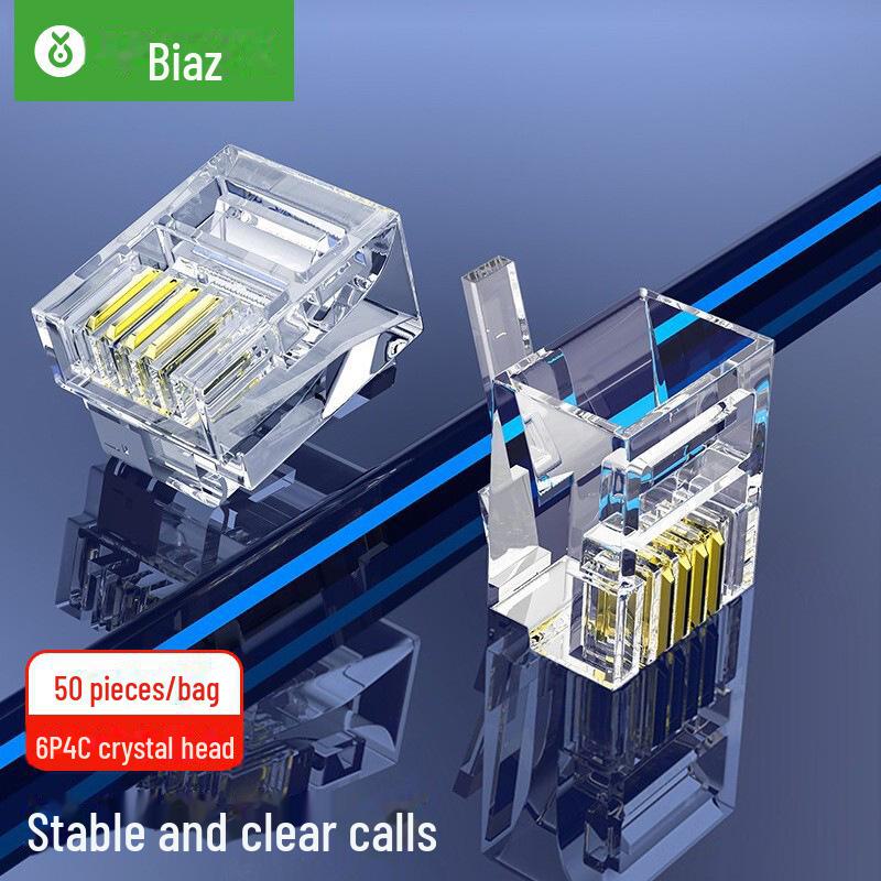

Biaz High-Quality RJ11 6P4C Telephone Line Connector 50 pack