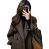 Loose Medium and Long Woolen Coat Autumn and Winter New Velvet Small Coat Women
