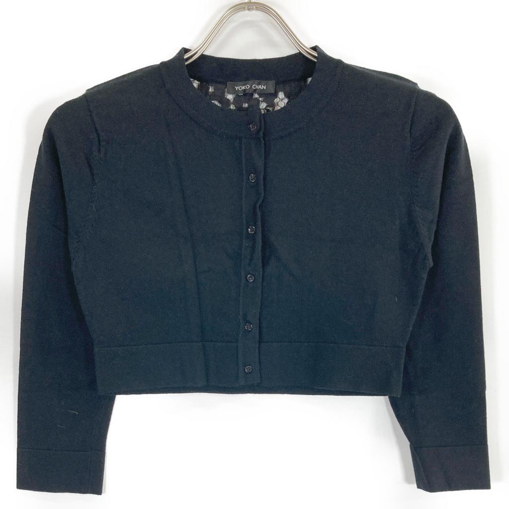 YOKOCHAN [Good Condition] YCN-416-041 Lace/knit crew neck knit tops 36 blackUsed