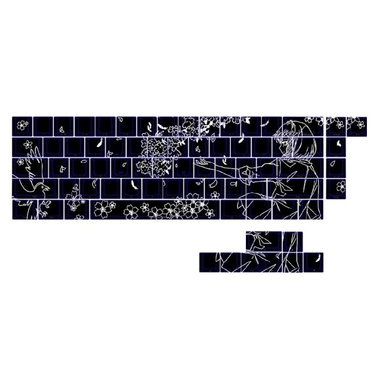 

Translucent Side Printed Keycaps PBT 74/140Key Set Original Height for Mechanical Keyboards Anime Themed