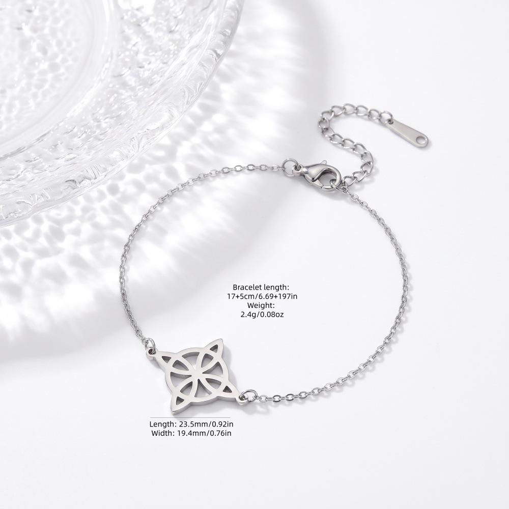 Witch Knot Adjustable Stainless Steel Hollow Bracelet - Fashionable Beach & Summer Accessory