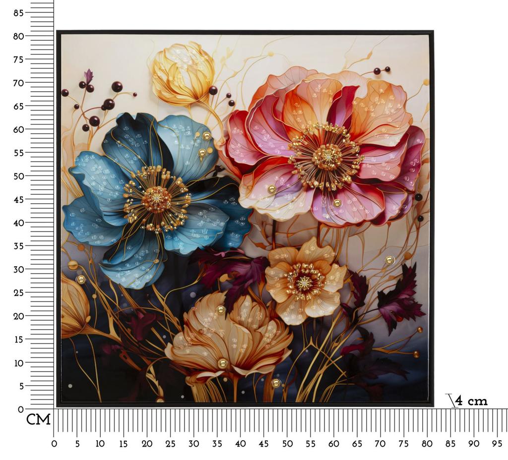 Laquared Wall Panting With Frame Narcy -A- 82X4X82