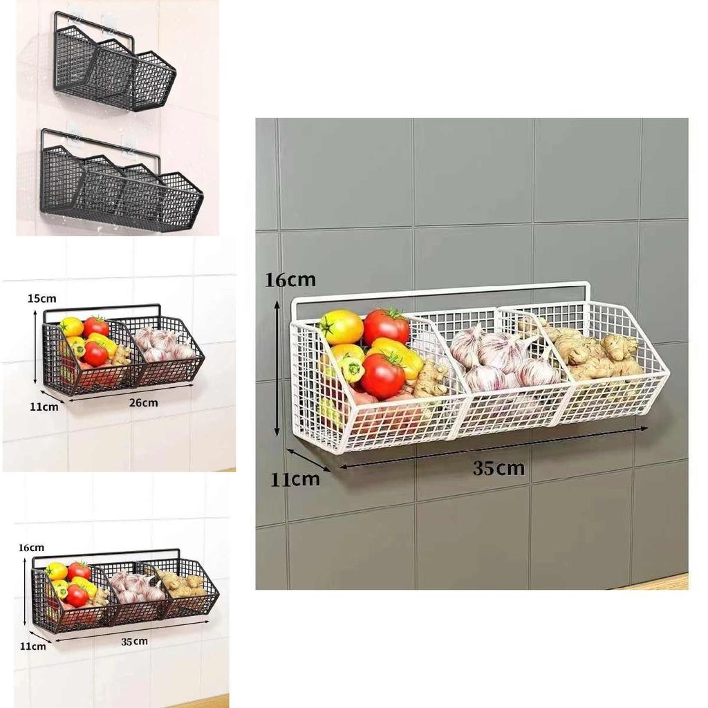 Modern Simple Metal Wall Mount Herb Storage Basket For Kitchen Organization
