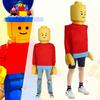 Halloween Lego Man Cosplay Costume Funny Dress Up Party Stage Performance Outfit for Kids Adults