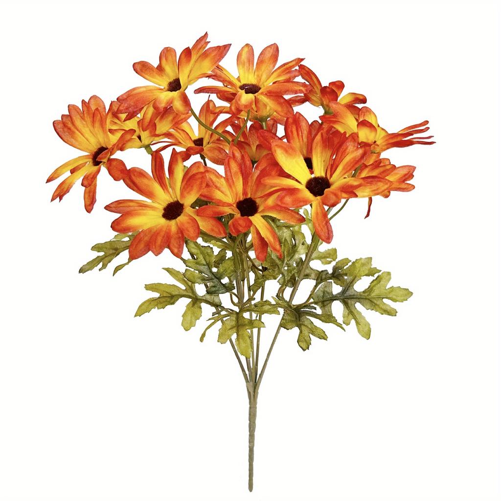 1Pc Simulation Autumn Daisy 14 Heads Chamomile Bouquet, for Outdoor Patio Garden Wedding Reception Background Decoration, Flower Decoration Wall Home