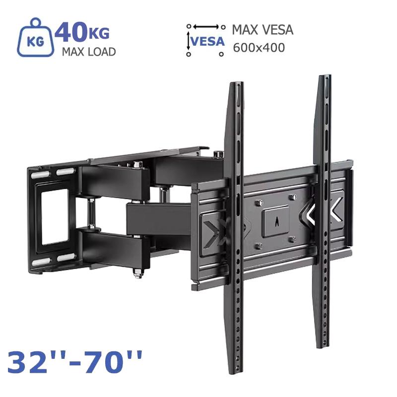 Full Motion TV Wall Mount for Most 32-70 Inch TV Swivel Tilt Mount with Dual Articulating Arms Up To 88lbs VESA 600x400mm