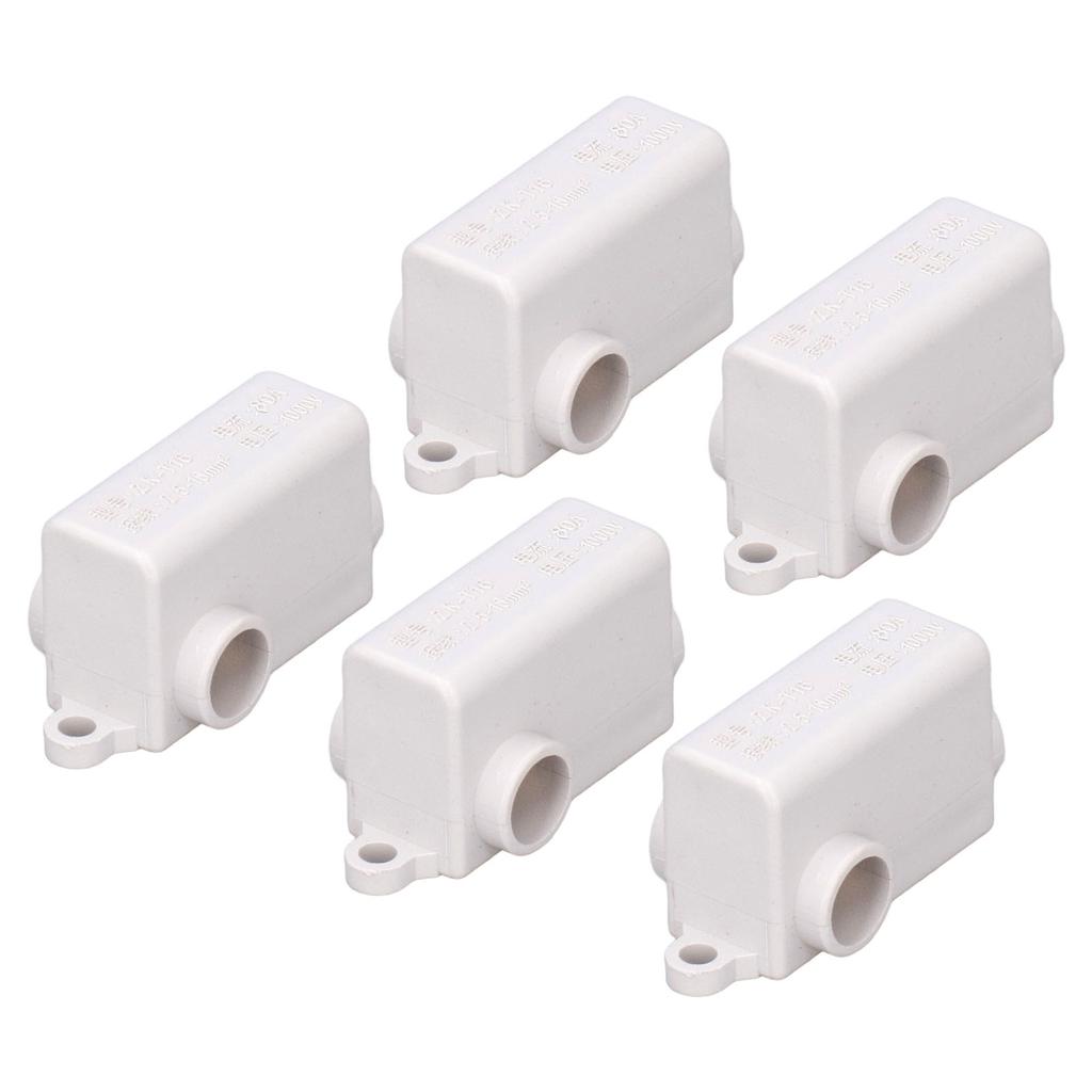 5Pcs Wire Connector T Type Splitter Screw Terminal Block Set Kit 1000V 80A ZKT16