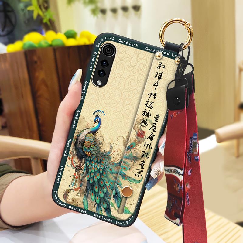 Waterproof Chinese Style Phone Case For LG Velvet 4G/5G Wrist Strap Wristband Anti-knock Anti-dust Ring Phone Holder