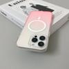 For iPhone 16 Pro Max Magnetic Cover Gradient Color Phone Case For iPhone 15 14 13 12 11 Glass Lens Film Clear Soft TPU Cover