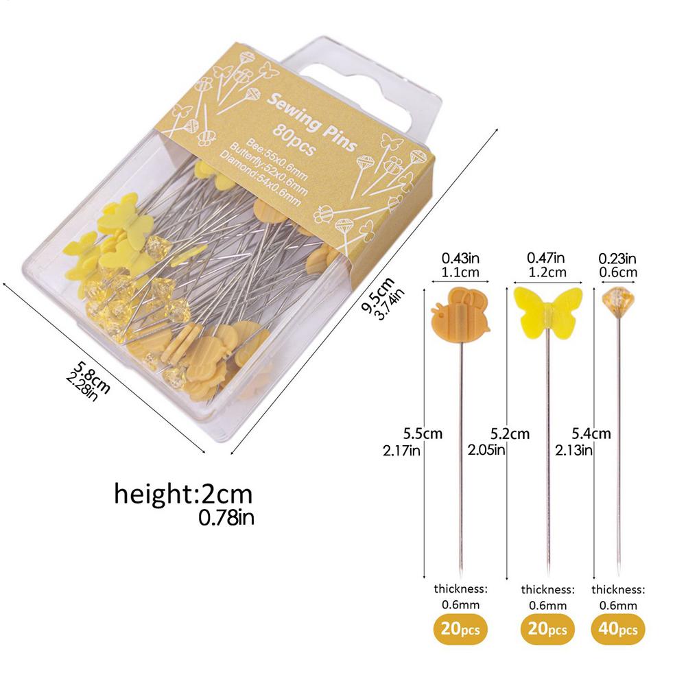 Pins Sewing Dressmaker Marking Needle Reusable Sewing Aid Supplies For Embroidery Crafts Specimen Fixing 80 Pieces Quilting