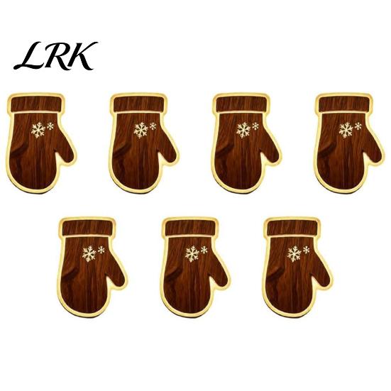 Holiday Wall Hanging Signs 7Pcs 3D Light-Up Wooden Reindeer Christmas Decor with Warm LED Backlight, Peel And Magical Atmosphere Stick Rustic Art for