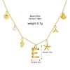 Boho A-Z Initial Letter Pendant Necklace Gold Color Beach Shell Starfish Pearl Necklace Women's Charm Jewelry Party Gift