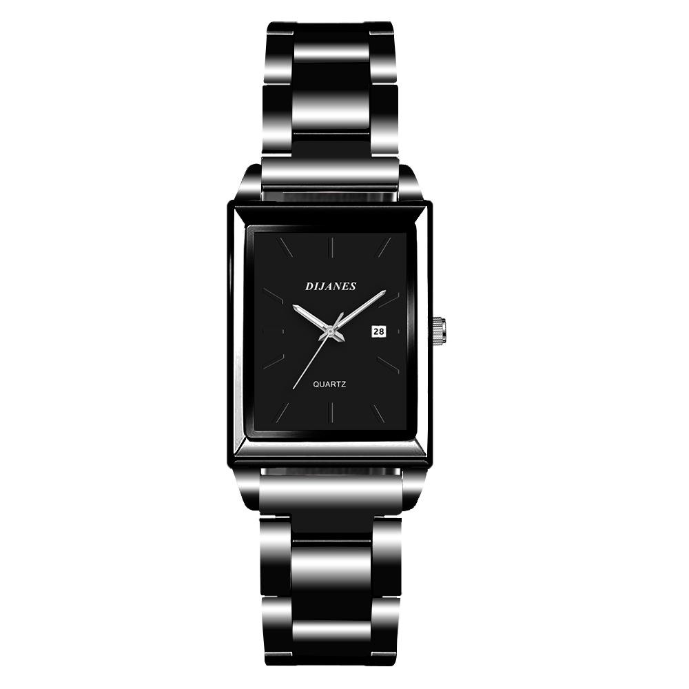 New square watch Steel band Quartz watch Calendar Watch Business Men's Watch Student Watch Small watch