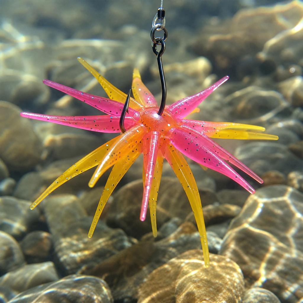 Soft Fishing 3 Pack - Two Color Sea Urchin Fish School Pattern for Anglers
